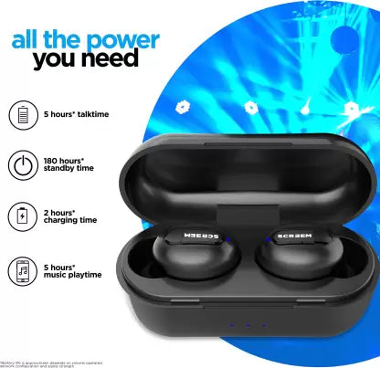 Screem Ibeza 3 Bluetooth Headset (Black, True Wireless) Screem Ibeza 3 Bluetooth Headset (Black, True Wireless)